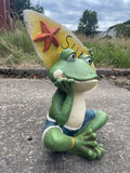 Frog Surf Surf Board Garden Ornament
