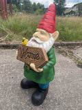 Large Welcome to the Garden Tradition Tall Gnome Ornament