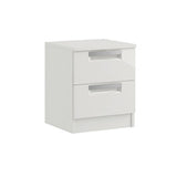 Milan High Gloss 2 Drawer Bedside Chest of Drawers