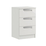 Milan High Gloss 3 Drawer Bedside Chest of Drawers