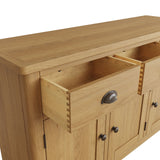 Oak & Hardwood Rustic 3 Drawer Sideboard