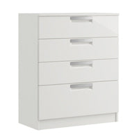 Milan High Gloss 4 Drawer Chest of Drawers with One Deep Drawer