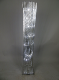 Cayan Tower Twisted Tower Prism Silver Tall Floor Standing Standard Lamp