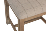 Warm Rustic Oak Effect Cross Back Dining Chair with Beige Padded Seat
