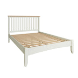 Fresh White with Oak Top Double Bed Frame