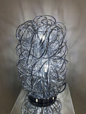 Silver Swirl Metal Wire LED Table Lamp