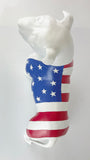 USA American Flag Matt White Staffordshire Bull Terrier Ornament