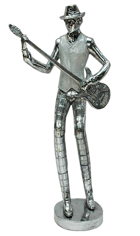 Silver Electroplated & White Guitar Musician Ornament