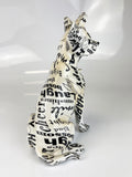 Happy Messages Be Kind Black & White Chihuahua Ornament with Studded Bow Tie