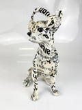 Happy Messages Be Kind Black & White Chihuahua Ornament with Studded Bow Tie