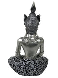 Silver & Black Sitting Lotus Buddha Ornament