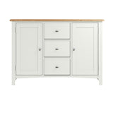Fresh White with Oak Top Large Sideboard