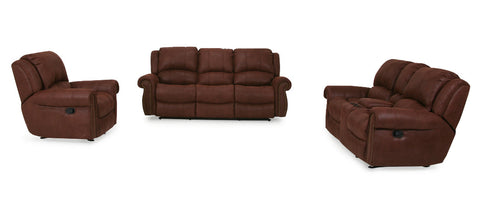 Brown Fabric Sofa 3 Seater 2 Seater Chair Rocker Recliner