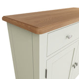 Fresh White with Oak Top Wide Sideboard