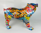 Multicolour Graffiti Large British Bulldog Ornament