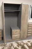 Marvin Hinged Wardrobe with Chrome Coloured Edges