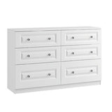 Lazio Sculptured 6 Drawer Twin Chest of Drawers