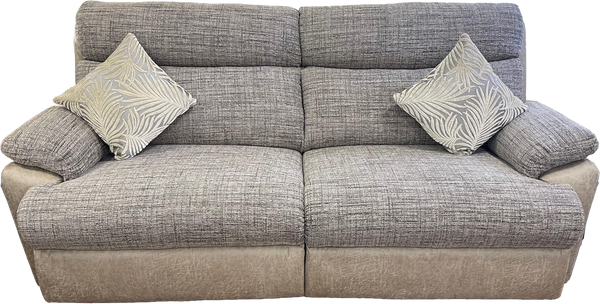 Apollo Fabric & Faux Leather Electric Reclining 2 Tone Suite