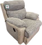 Apollo Fabric & Faux Leather Electric Reclining 2 Tone Suite