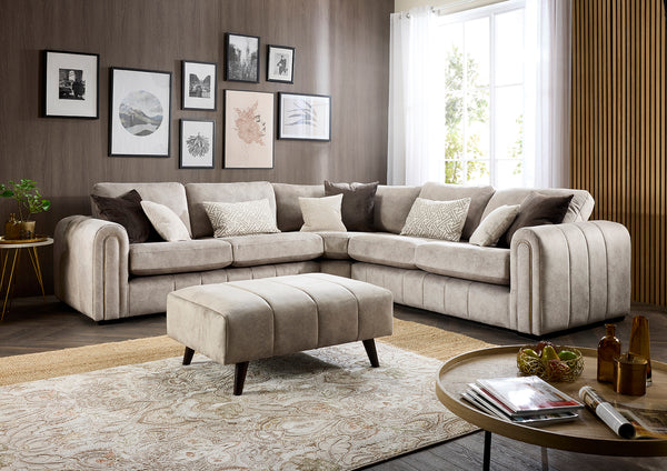 Glamour Fabric Piped Arm Suite