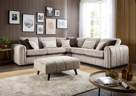 Glamour Fabric Piped Arm Suite