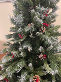 Fibre Optic Snow Dusted Red Berry Acorn Christmas Tree