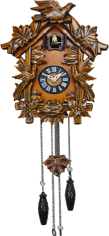 Antique Effect Carved Birds Cuckoo Clock