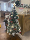 Fibre Optic Snow Dusted Red Berry Acorn Christmas Tree