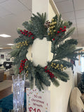Red Berry Acorn Christmas Wreath