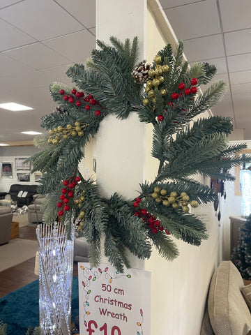 Red Berry Acorn Christmas Wreath