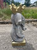 Elephant with Crown Garden Ornament