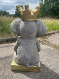 Elephant with Crown Garden Ornament
