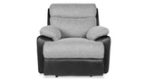 Apollo Fabric & Faux Leather Electric Reclining 2 Tone Suite