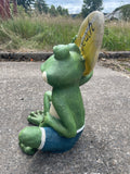 Frog To the Beach Surfer Garden Ornament