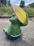 Frog To the Beach Surfer Garden Ornament