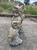 Rustic Grey Copper Boho Owl Garden Trio Ornament