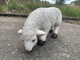 Baby Lamb Grazing Garden Ornament