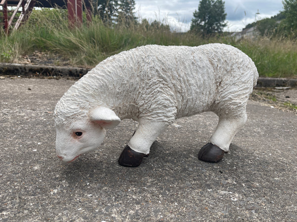 Baby Lamb Grazing Garden Ornament