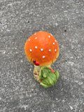 Toad on a Toadstool with Ladybird Garden Ornament