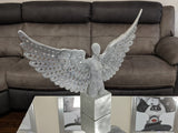 Large Silver Spread Angel Wings Diamante & Mosaic Ornament