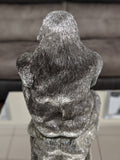 Silver Electroplated Gorilla Holding Skull Ornament