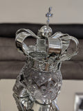 Silver Electroplated Fallen King with Crown Skull Ornament