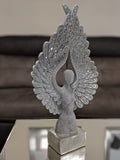 Tall Silver Spread Angel Wings Diamante & Mosaic Ornament