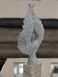 Tall Silver Spread Angel Wings Diamante & Mosaic Ornament