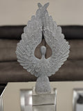 Tall Silver Spread Angel Wings Diamante & Mosaic Ornament