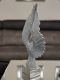 Tall Silver Spread Angel Wings Diamante & Mosaic Ornament