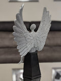 Sitting Silver Spread Angel Wings Diamante & Mosaic Ornament