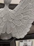 Sitting Silver Spread Angel Wings Diamante & Mosaic Ornament