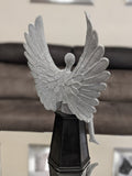 Sitting Silver Spread Angel Wings Diamante & Mosaic Ornament