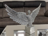 Small Silver Spread Angel Wings Diamante & Mosaic Ornament